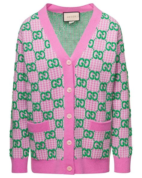 gucci pink bow sweater|gucci pink and green cardigan.